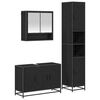 vidaXL Set di mobili per il bagno 3 pz Rovere Nero