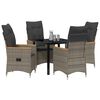 vidaXL Set da Pranzo per Giardino con cuscino 5 pcs Grigio polyrattan