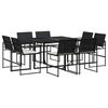 vidaXL Set da Pranzo da Giardino 9 pz con Cuscini Nero in Polyrattan