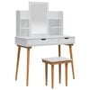 vidaXL Set Tavolo da Trucco FAUSKE 5 pz Bianco 100 x 50 x 143 cm