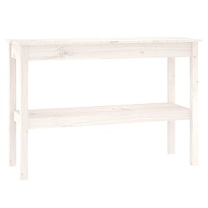 vidaXL Tavolo Consolle Bianco 110x40x75 cm in Legno Massello di Pino