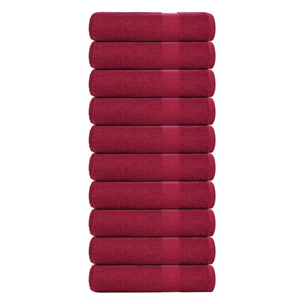 vidaXL Asciugamani FROGN 10 pz Bordeaux 50x100 cm 360 g/m&sup2;