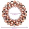 vidaXL Corone di Palline di Natale 2 pcs Oro rosa 33 x 33 x 7 cm