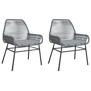 vidaXL Sedie da Giardino 2 pz con Cuscini Grigio in Polyrattan
