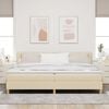 vidaXL Letto a Sorgente LED con materasso Crema 200 x 200 cm Tessuto