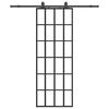 vidaXL Porta Scorrevole con Ferramenta Nera 76x205 cm in Vetro ESG