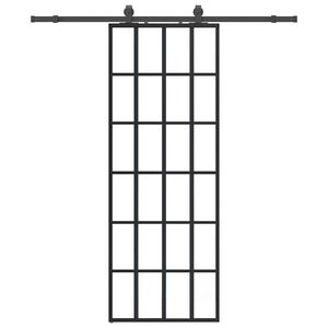vidaXL Porta Scorrevole con Ferramenta Nera 76x205 cm in Vetro ESG
