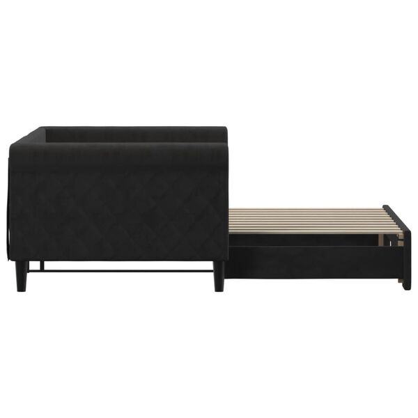 vidaXL Divano Letto con Letto Estraibile Nero 90x190 cm in Velluto