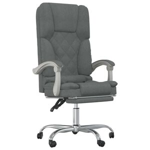 vidaXL Sedia da Ufficio Massaggio Reclinabile Grigio Scuro in Tessuto