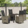 vidaXL Set da Pranzo per Giardino con cuscino 5 pcs Grigio Poly Rattan