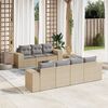 vidaXL Set Divano da Giardino 8 pz con Cuscini Beige in Polyrattan