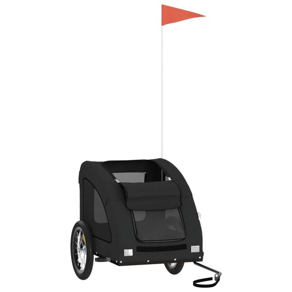vidaXL Rimorchio da Bici per Animali Nero Oxford e Ferro