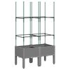vidaXL Fioriera da Giardino con Graticcio Grigio 80x40x142,5cm PP