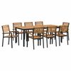 vidaXL Set da Pranzo per Giardino 9 pcs Nero Legno di Acacia Massello