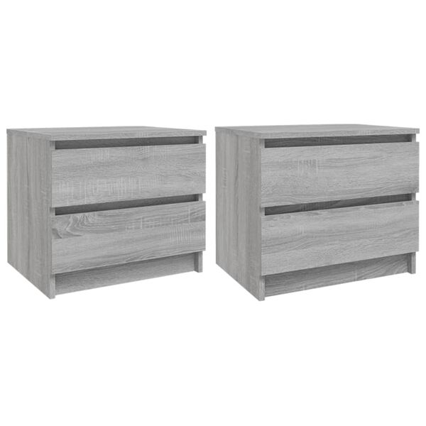 vidaXL Comodini Grigio Sonoma 2 pz 50x39x43,5 cm in Legno Multistrato