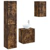 vidaXL Set di mobili per il bagno 3 pz Rovere Fumo 33 x 34,5 x 160 cm