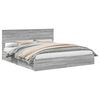 vidaXL Letto con Contenitore con cassetto Grigio Sonoma 180 x 200 cm