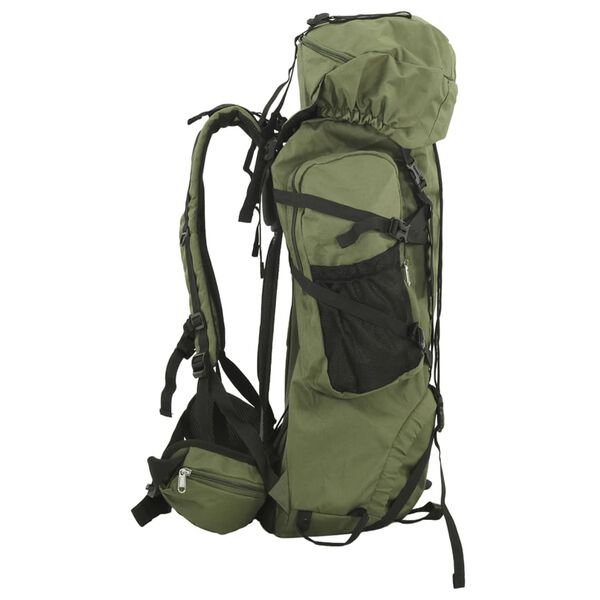 vidaXL Zaino da Trekking Verde Militare 100 L in Tessuto Oxford