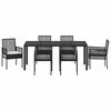 vidaXL Set da Pranzo per Giardino 7 pcs Nero polyrattan