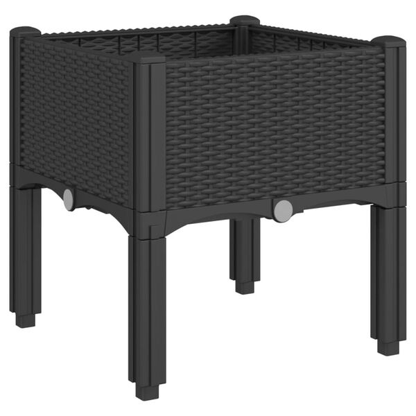 vidaXL Fioriera da Giardino con Gambe Nera 40x40x42 cm in PP