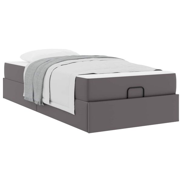 vidaXL Struttura letto con materasso con materasso 2 pcs Grigio PVC