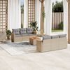 vidaXL Set Divani da Giardino 7 pz con Cuscini Beige in Polyrattan