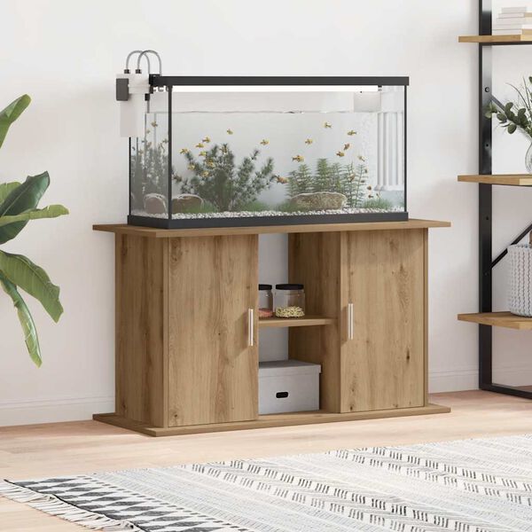 vidaXL Supporto per acquario artigianale in rovere 101x41x58 cm in legno ingegnerizzato
