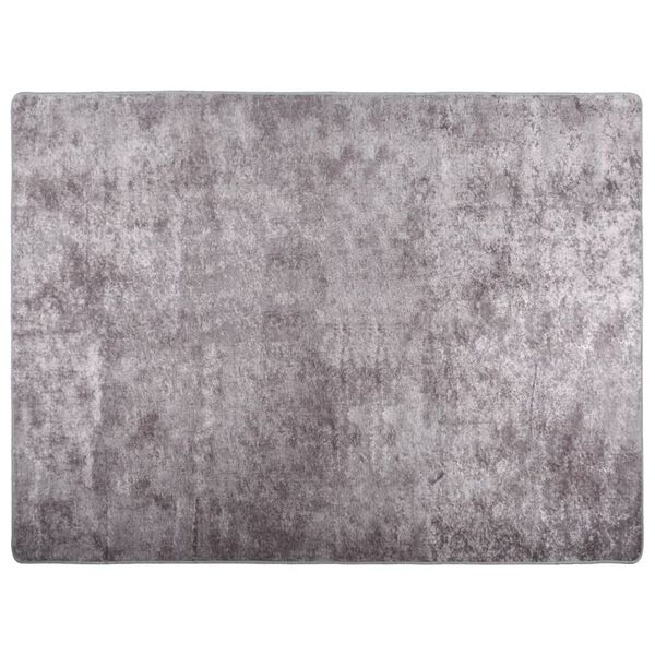 vidaXL Tappeto Lavabile Grigio 400x300 cm Antiscivolo