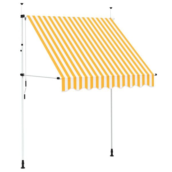 vidaXL Tenda da Sole Retrattile Manuale 200cm Strisce Arancione Bianco