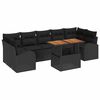 vidaXL Set Divano da Giardino 8 pz Nero