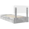 vidaXL Letto con Contenitore con testiera Grigio cemento 90 x 200 cm