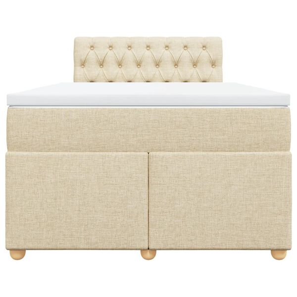 vidaXL Giroletto a Molle con Materasso Crema 120x200 cm in Tessuto