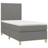 vidaXL Letto a Molle Materasso e LED Grigio Scuro 80x200 cm in Tessuto