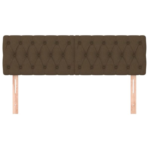 vidaXL Testiere 2 pz Marrone Scuro 72 x 7 x 78/88 cm in Tessuto