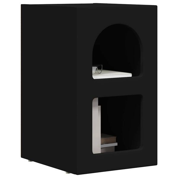 vidaXL Comodino Nero 29,5 x 33,5 x 50 cm Legno multistrato