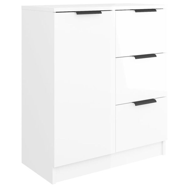 vidaXL Credenza 60x30x70 cm in Legno Multistrato Bianco Lucido