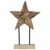vidaXL Stella di Natale Marrone 31 x 15 x 46 cm Legno di teak solido