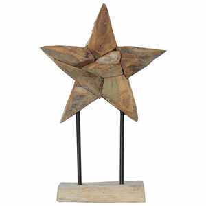 vidaXL Stella di Natale Marrone 31 x 15 x 46 cm Legno di teak solido