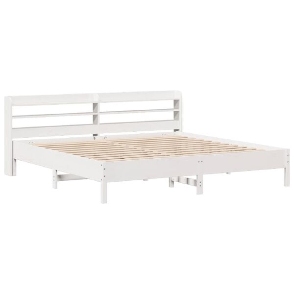 vidaXL Letto senza Materasso Bianco 180x200 cm Legno Massello di Pino