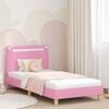 vidaXL Struttura letto bambini con testata Rosa 90 x 200 cm Tessuto