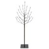 vidaXL Albero di Natale LED Nero 120 cm Acciaio 100 LED