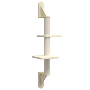 vidaXL Albero per Gatti con Tiragraffi a Parete Crema 108 cm
