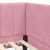 vidaXL Cornice del letto ad angolo Rosa 80 cm x 200 cm Velluto