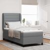 vidaXL Letto a molle con materasso Grigio chiaro 90 x 200 cm Tessuto