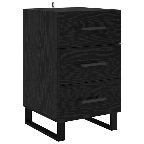 vidaXL Armadio da Notte Rovere Nero 40 x 40 x 66 cm Legno multistrato