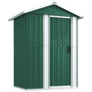 vidaXL Capanno da Giardino Verde 126x97,5x177 cm Acciaio Zincato