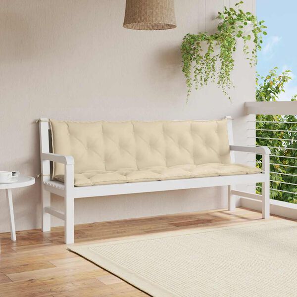 vidaXL Cuscino per Panca Beige 180x(50+50)x7 cm in Tessuto Oxford