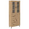 vidaXL Credenza 2 pcs Rovere artigianale 69,5 x 34 x 180 cm