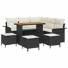 vidaXL Set Divano da Giardino 9 pz Nero polyrattan