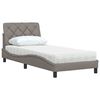 vidaXL Letto con Materasso Tortora 90x190 cm in Tessuto